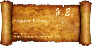 Hegyes Edina névjegykártya